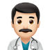 👨🏻‍⚕️ man health worker: light skin tone display on Apple